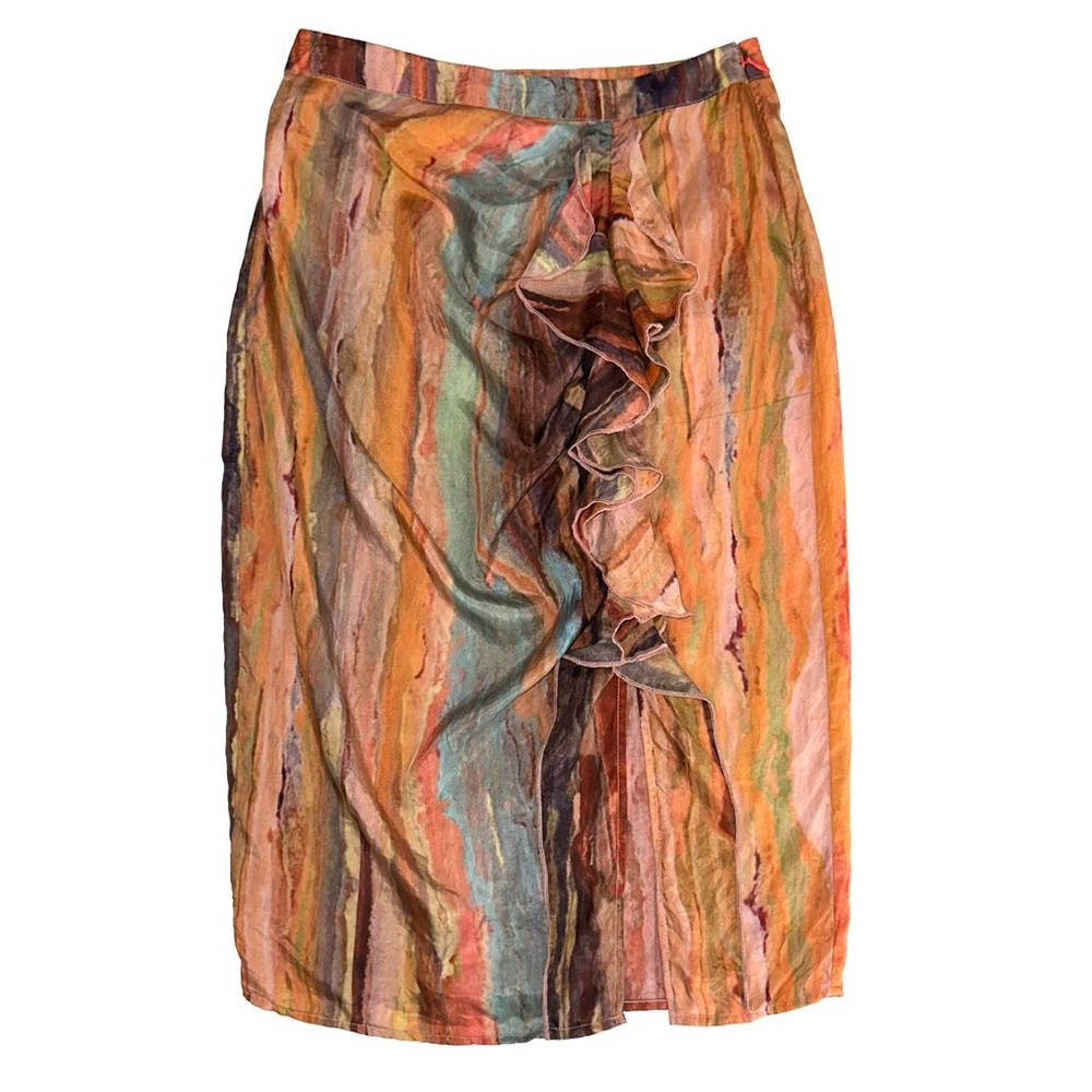 Anthropologie Bl-nk London Silk Ruffle Skirt